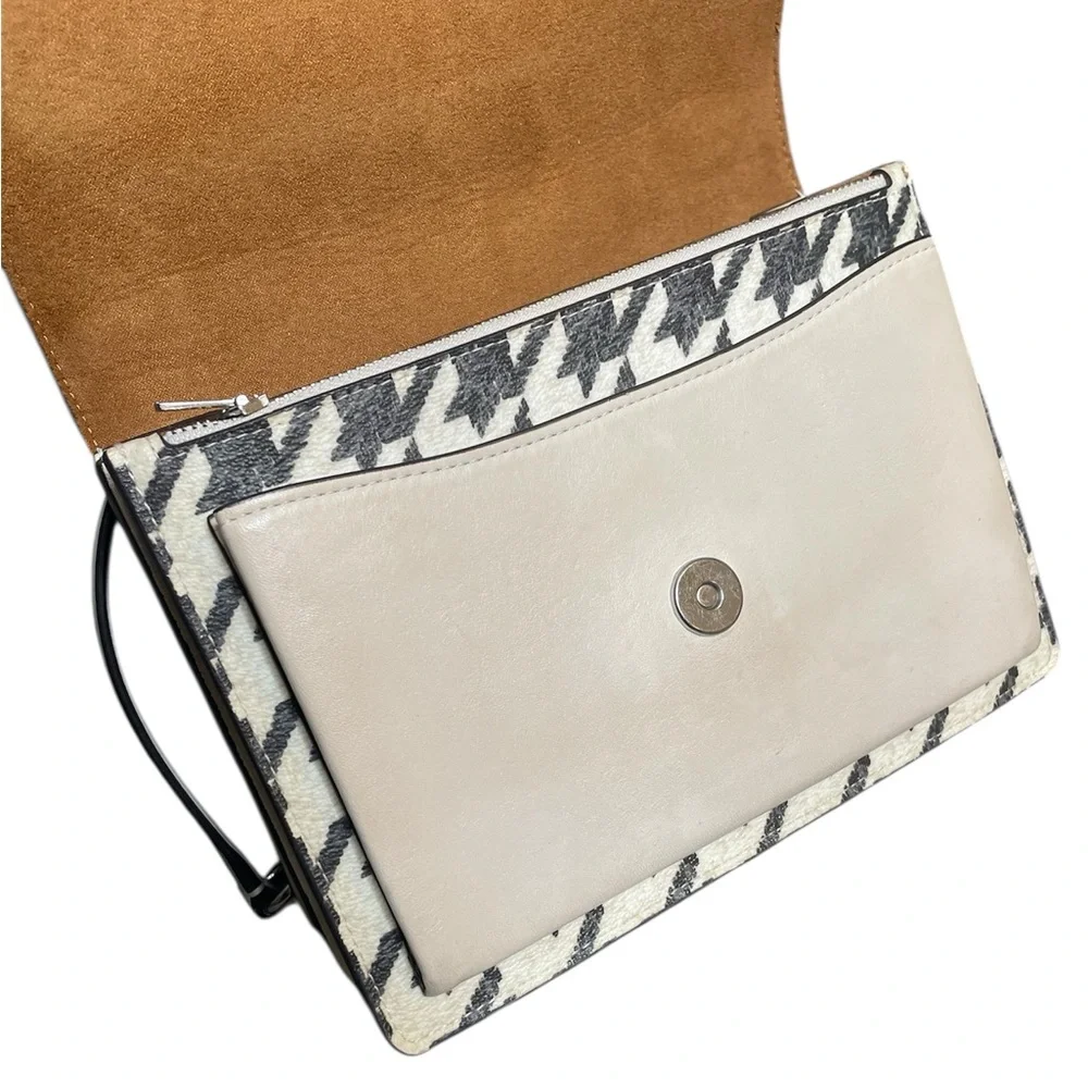 Coach Klare Houndstooth 2-Way Crossbody Classic Shoulder Flap Bag 2023